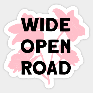 Wide Open Road, black & pink Sticker